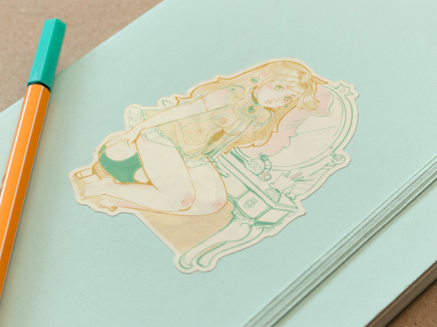 Peach Vanity sticker