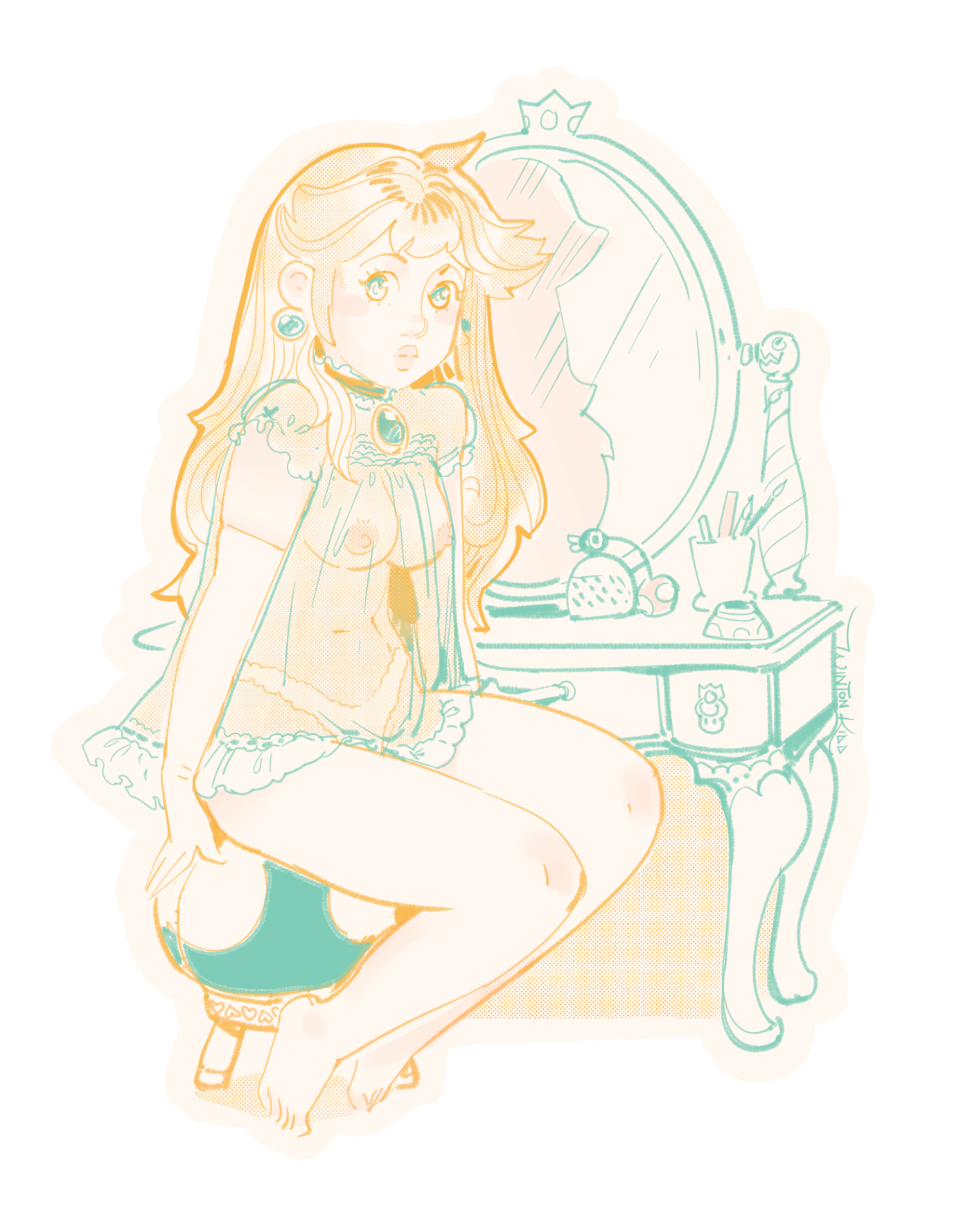 Peach Vanity sticker