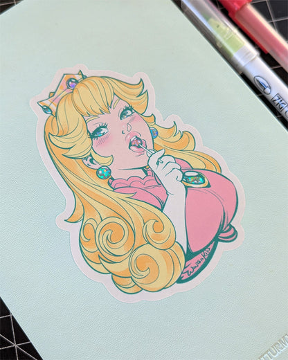 Lollipop Peach Glitter Sticker
