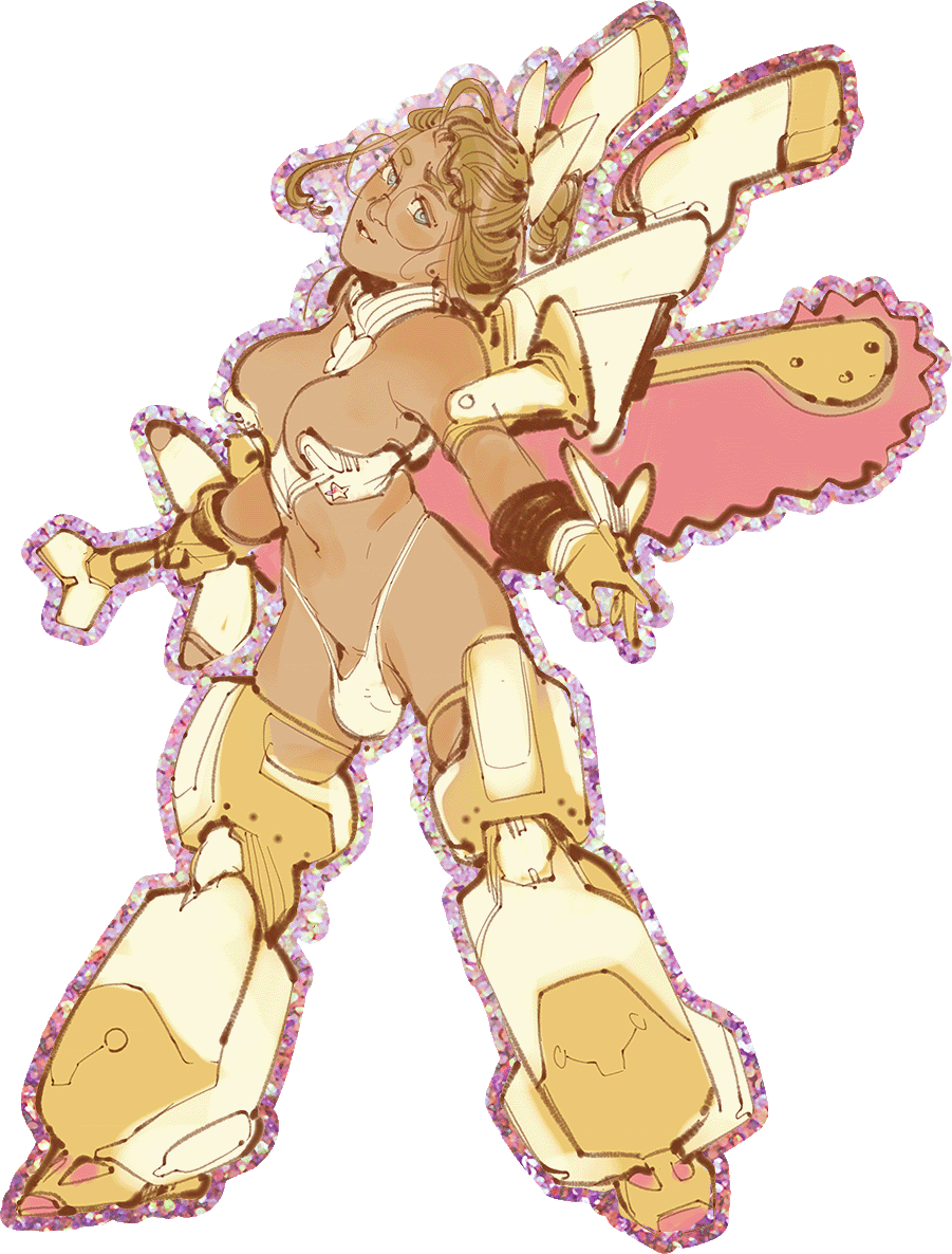 Mega Mecha Libby Pink Glitter Sticker