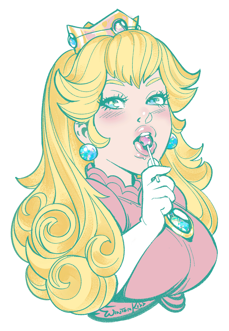 Lollipop Peach Glitter Sticker