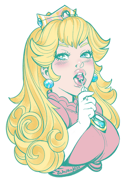 Lollipop Peach Glitter Sticker